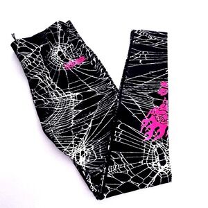 Civil Regime Caught In The Webs Leggings Black White Spiderweb Women's Large